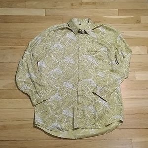 TEEN AGER SHIRT BUTTON DOWN YELLOW GOLD SMALL